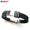 High quality metal clasp silicone bracelet